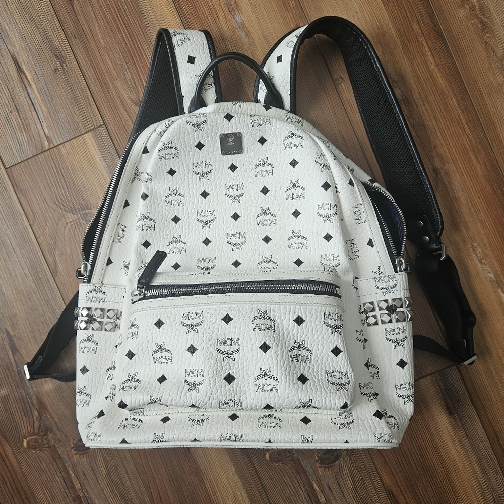 Classic White MCM Backpack